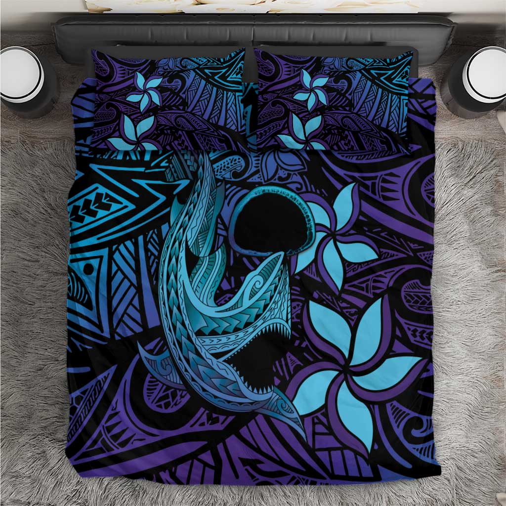 Nukuoro Atoll Bedding Set Polynesian Shark Tattoo Purple Gradient Vibes LT14 Purple - Polynesian Pride