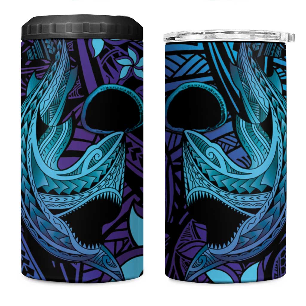 Nukuoro Atoll 4 in 1 Can Cooler Tumbler Polynesian Shark Tattoo Purple Gradient Vibes LT14 One Size: 16 oz Purple - Polynesian Pride