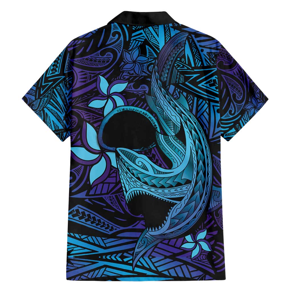 Nukuoro Atoll Family Matching Tank Maxi Dress and Hawaiian Shirt Polynesian Shark Tattoo Purple Gradient Vibes LT14 - Polynesian Pride