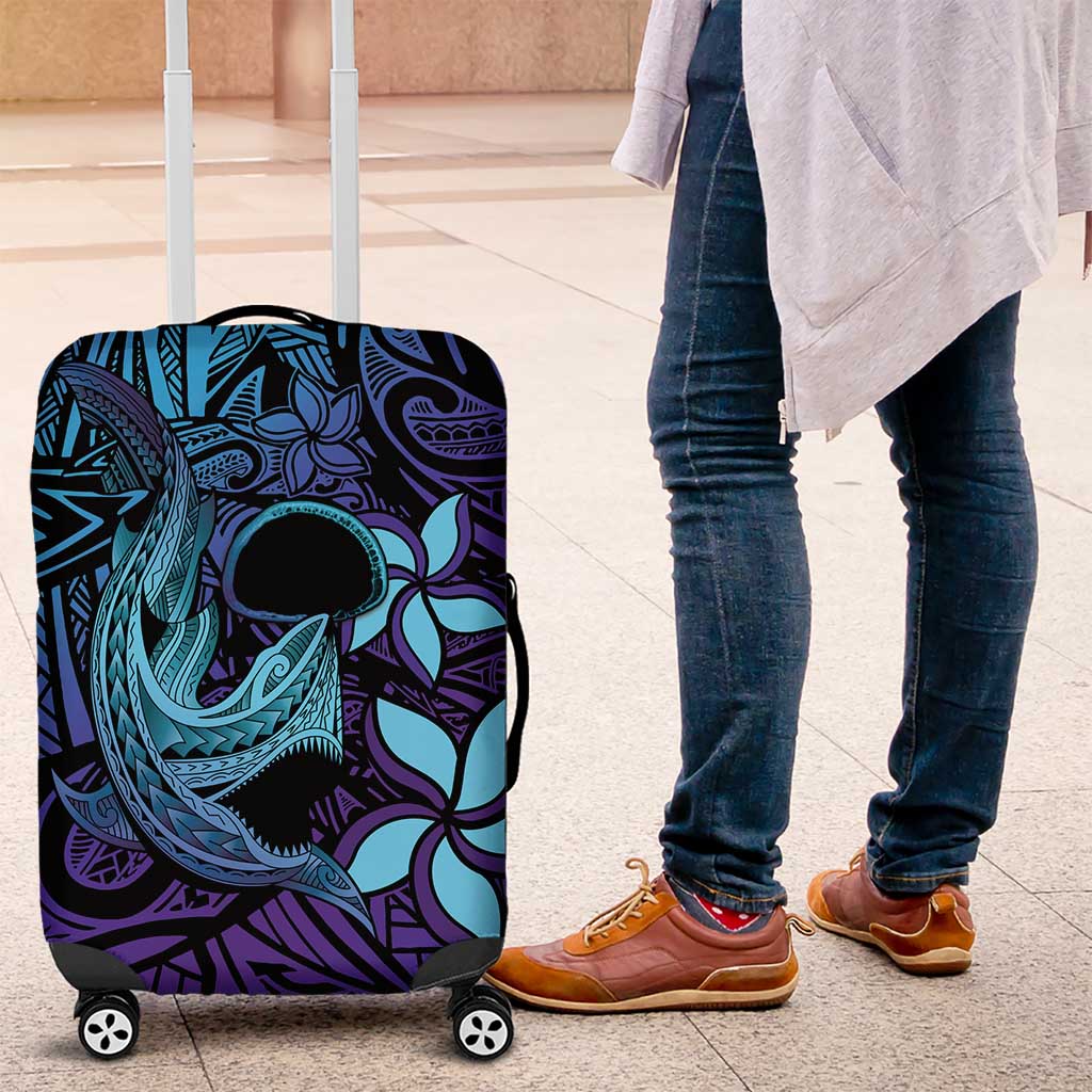 Nukuoro Atoll Luggage Cover Polynesian Shark Tattoo Purple Gradient Vibes LT14 Purple - Polynesian Pride