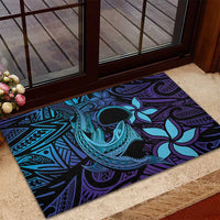Nukuoro Atoll Rubber Doormat Polynesian Shark Tattoo Purple Gradient Vibes