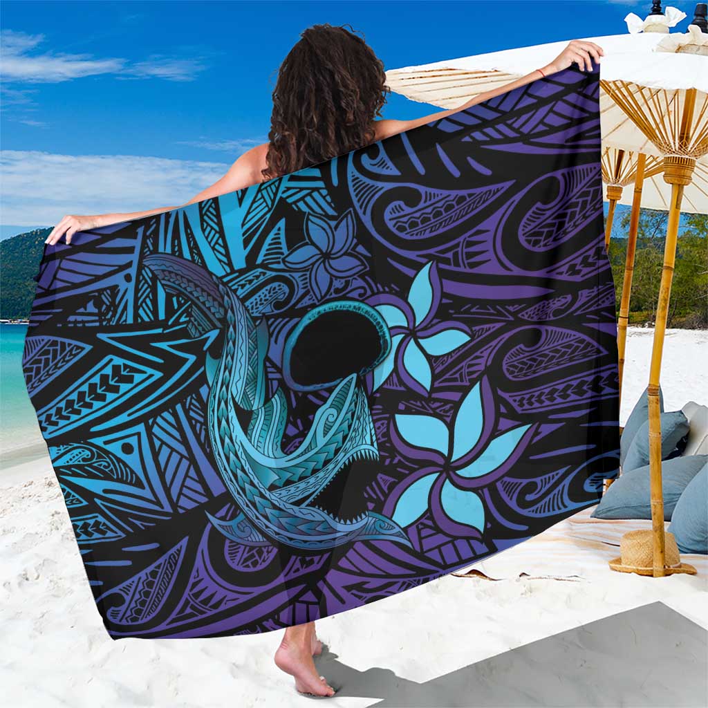 Nukuoro Atoll Sarong Polynesian Shark Tattoo Purple Gradient Vibes LT14 One Size 44 x 66 inches Purple - Polynesian Pride
