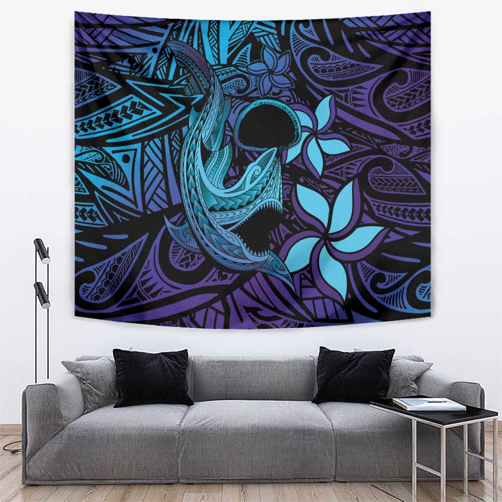 Nukuoro Atoll Tapestry Polynesian Shark Tattoo Purple Gradient Vibes LT14 Purple - Polynesian Pride