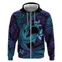Nukuoro Atoll Zip Hoodie Polynesian Shark Tattoo Purple Gradient Vibes LT14 Zip Hoodie Purple - Polynesian Pride
