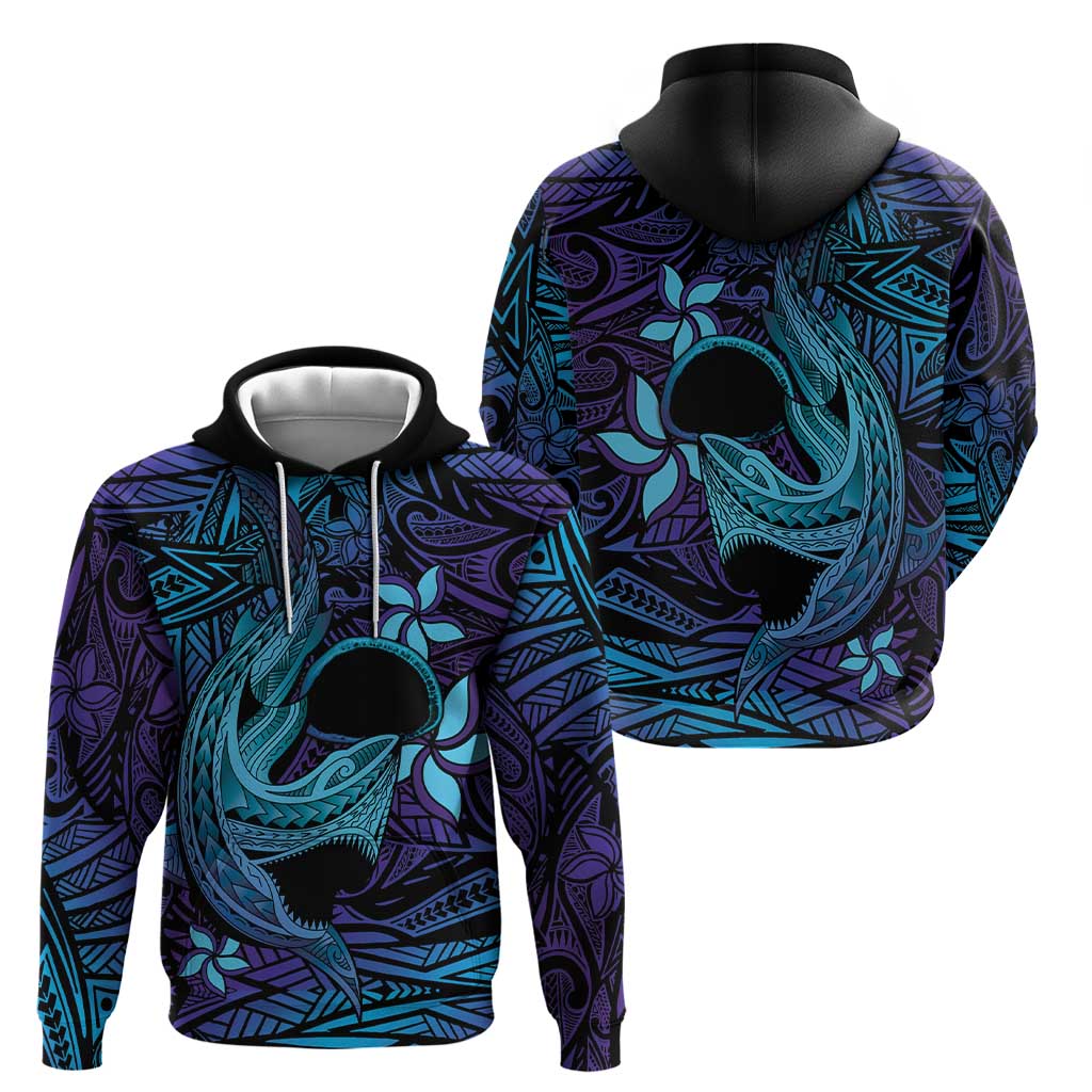 Nukuoro Atoll Zip Hoodie Polynesian Shark Tattoo Purple Gradient Vibes LT14 - Polynesian Pride