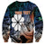Personalised Kwajalein Atoll Sweatshirt Polynesian Shark Tattoo Gradient Vibes
