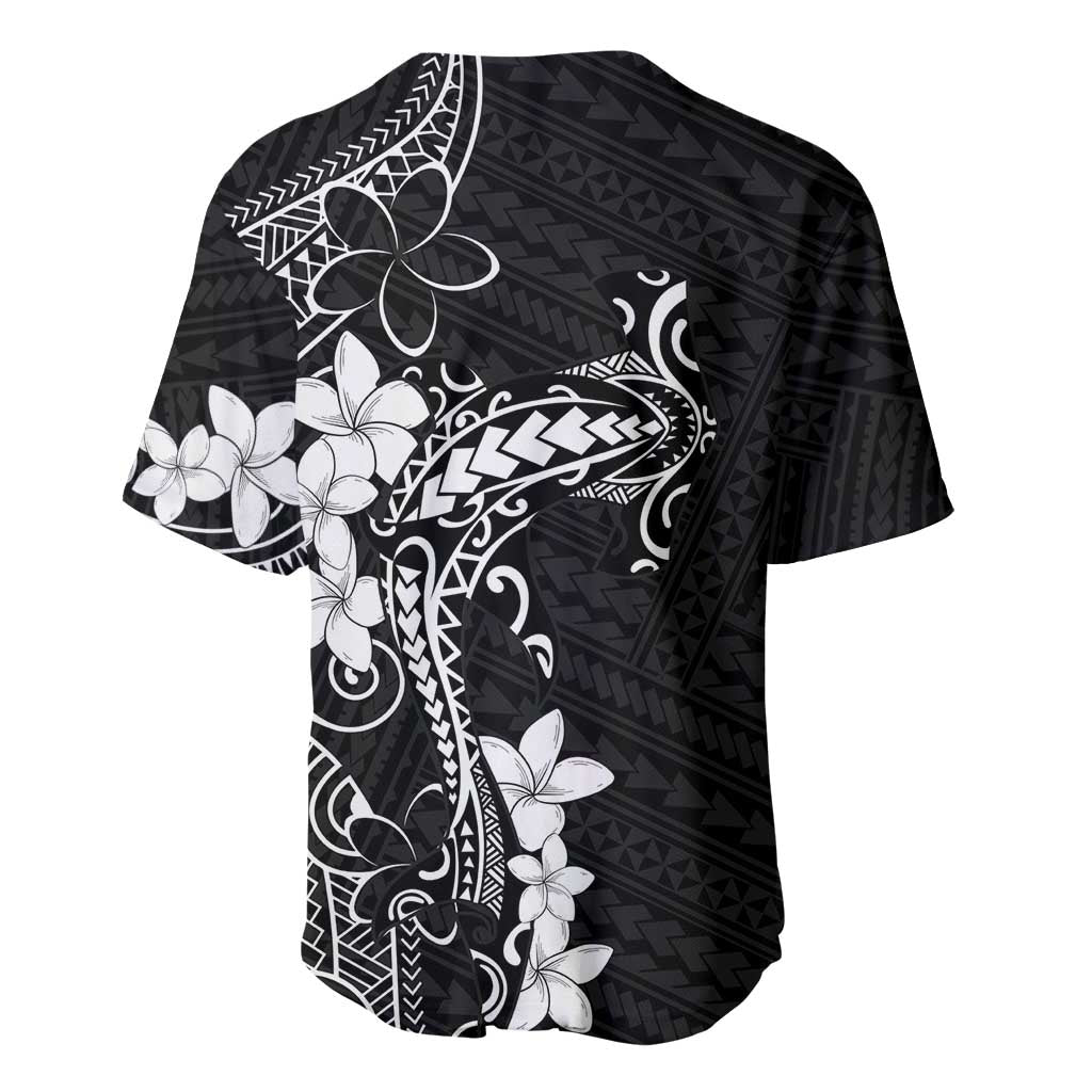 Black Hawaii Baseball Jersey Hammerhead Shark Tattoo Curve Polynesian - Polynesian Pride