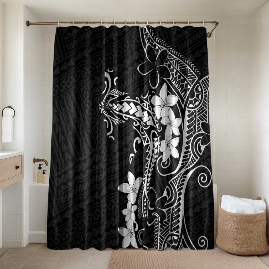 Black Hawaii Bathroom Set Hammerhead Shark Tattoo Curve Polynesian - Polynesian Pride