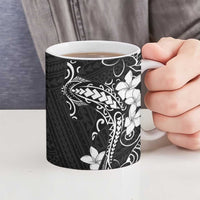 Black Hawaii Ceramic Mug Hammerhead Shark Tattoo Curve Polynesian - Polynesian Pride