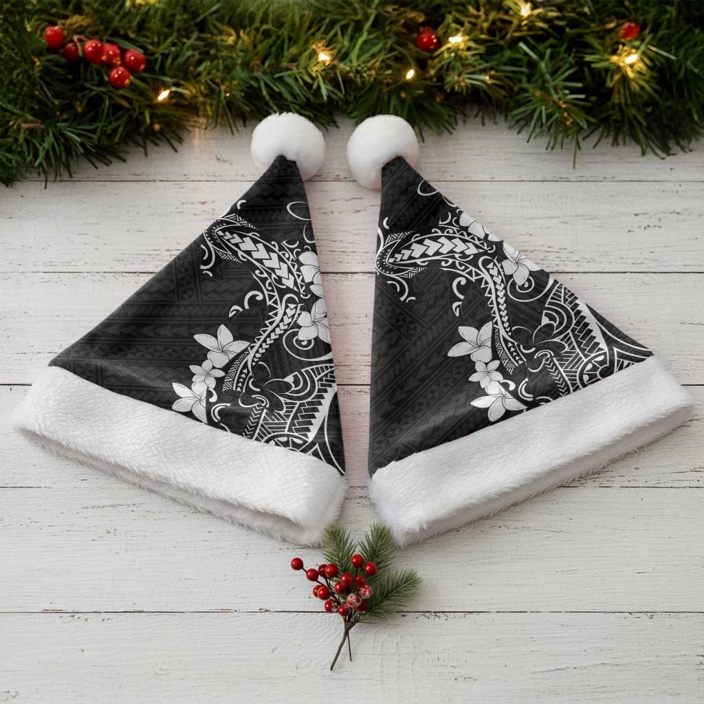Black Hawaii Christmas Santa Hat Hammerhead Shark Tattoo Curve Polynesian - Polynesian Pride