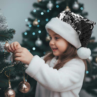 Black Hawaii Christmas Santa Hat Hammerhead Shark Tattoo Curve Polynesian - Polynesian Pride