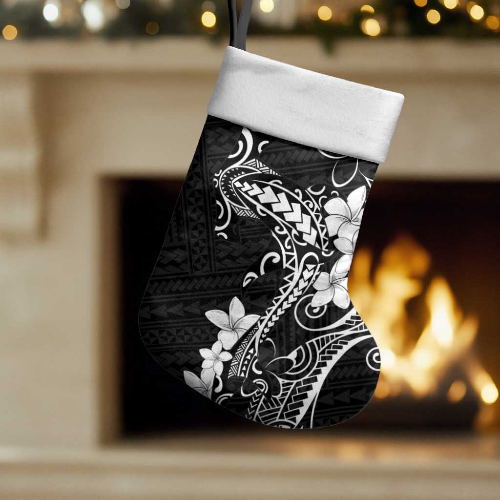 Black Hawaii Christmas Stocking Hammerhead Shark Tattoo Curve Polynesian - Polynesian Pride