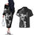 Black Hawaii Couples Matching Off The Shoulder Long Sleeve Dress and Hawaiian Shirt Hammerhead Shark Tattoo Curve Polynesian - Polynesian Pride