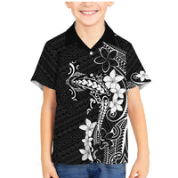 Black Hawaii Family Matching Mermaid Dress and Hawaiian Shirt Hammerhead Shark Tattoo Curve Polynesian - Polynesian Pride