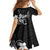 Black Hawaii Family Matching Off Shoulder Short Dress and Hawaiian Shirt Hammerhead Shark Tattoo Curve Polynesian - Polynesian Pride