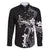 Black Hawaii Family Matching Off Shoulder Short Dress and Hawaiian Shirt Hammerhead Shark Tattoo Curve Polynesian - Polynesian Pride