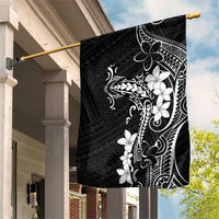 Black Hawaii Garden Flag Hammerhead Shark Tattoo Curve Polynesian LT14 House Flag Black - Polynesian Pride