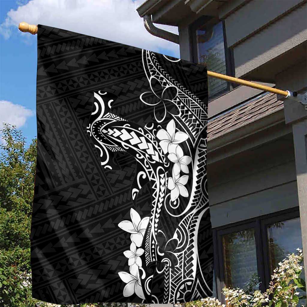 Black Hawaii Garden Flag Hammerhead Shark Tattoo Curve Polynesian LT14 - Polynesian Pride