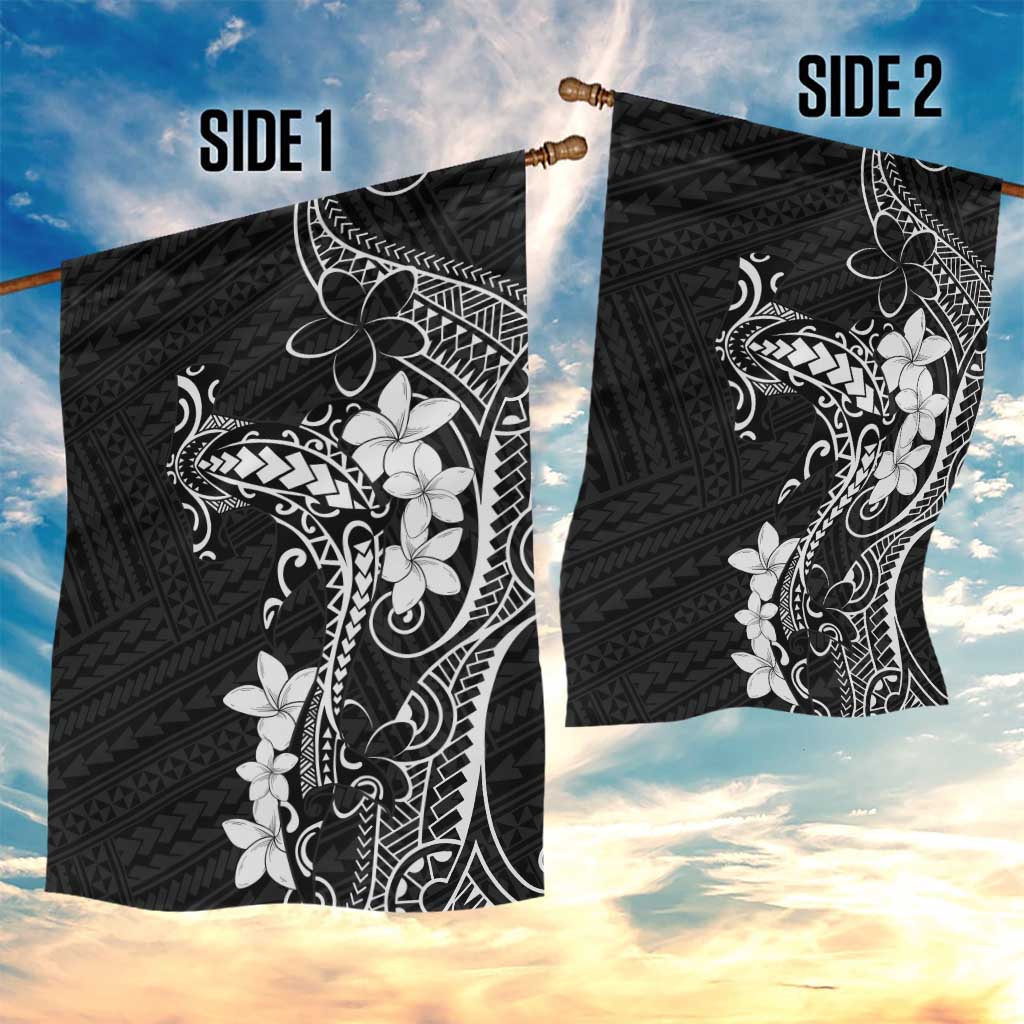 Black Hawaii Garden Flag Hammerhead Shark Tattoo Curve Polynesian LT14 - Polynesian Pride