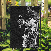 Black Hawaii Garden Flag Hammerhead Shark Tattoo Curve Polynesian LT14 Garden Flag Black - Polynesian Pride