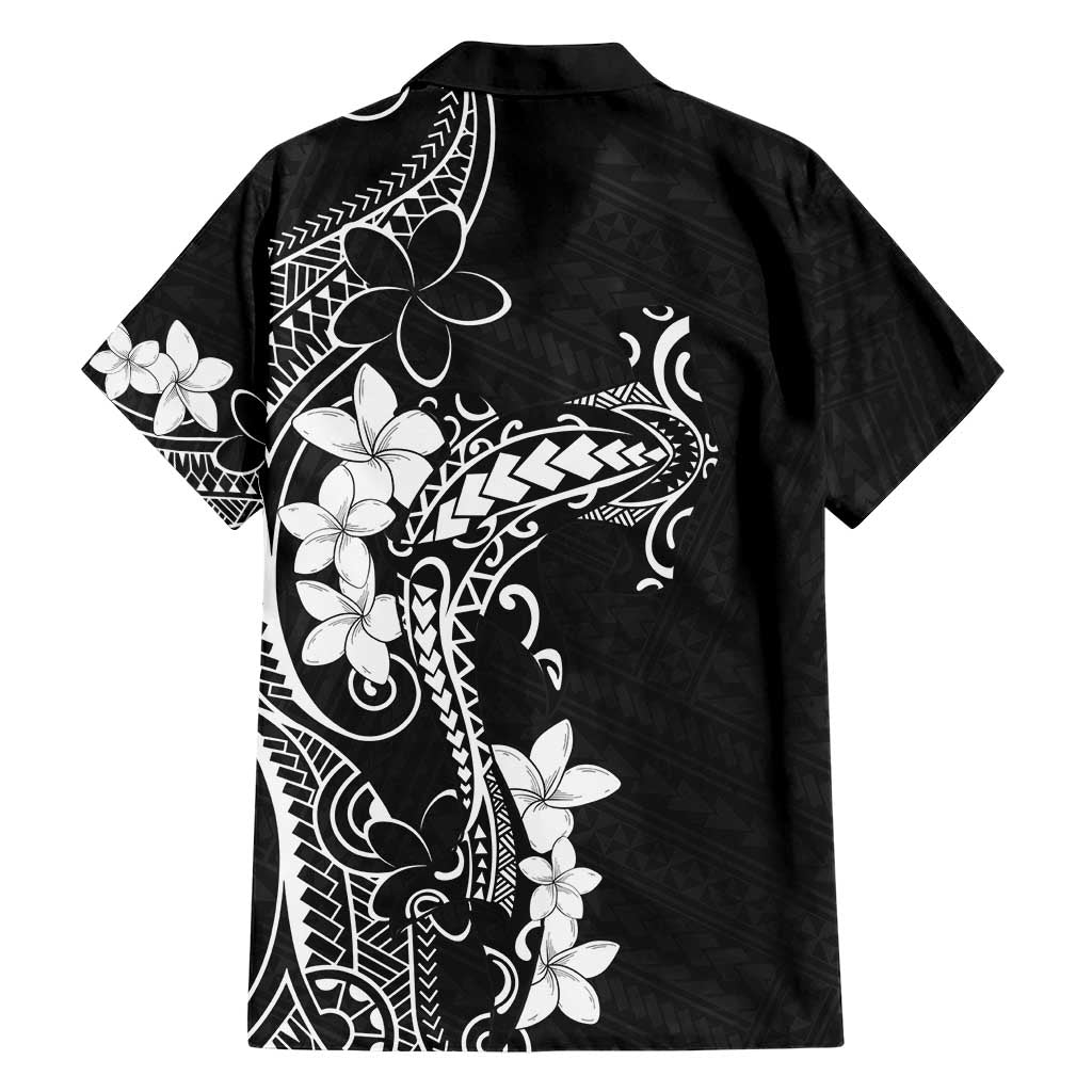 Black Hawaii Hawaiian Shirt Hammerhead Shark Tattoo Curve Polynesian - Polynesian Pride