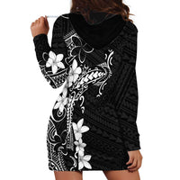 Black Hawaii Hoodie Dress Hammerhead Shark Tattoo Curve Polynesian - Polynesian Pride