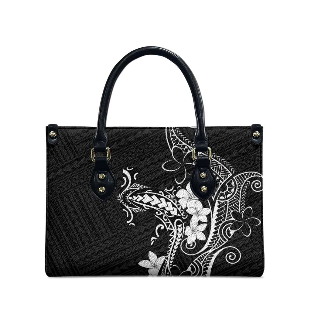 Black Hawaii Leather Bag Hammerhead Shark Tattoo Curve Polynesian - Polynesian Pride