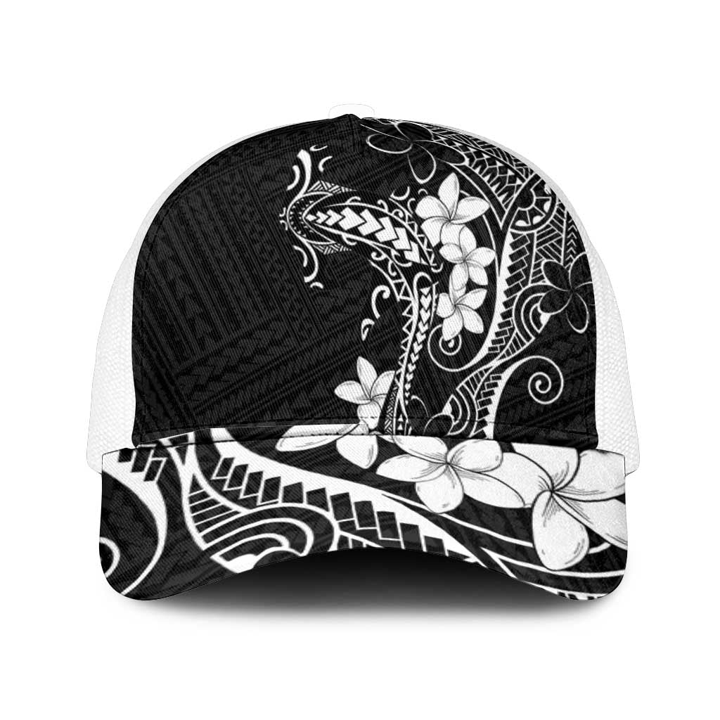 Black Hawaii Mesh Trucker Cap Hammerhead Shark Tattoo Curve Polynesian - Polynesian Pride