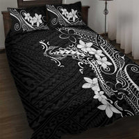 Black Hawaii Quilt Bed Set Hammerhead Shark Tattoo Curve Polynesian - Polynesian Pride