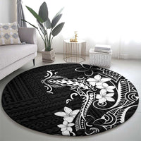 Black Hawaii Round Carpet Hammerhead Shark Tattoo Curve Polynesian LT14 - Polynesian Pride