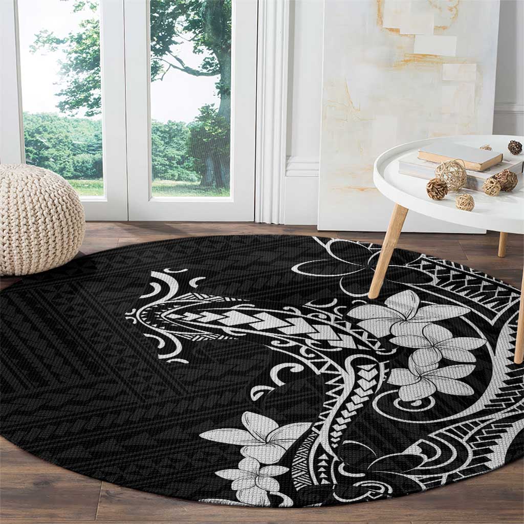 Black Hawaii Round Carpet Hammerhead Shark Tattoo Curve Polynesian LT14 - Polynesian Pride