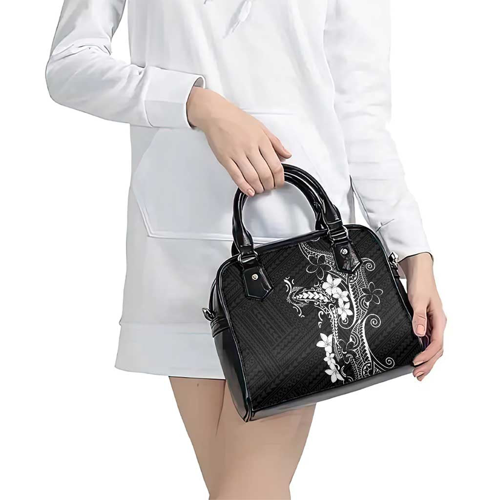 Black Hawaii Shoulder Handbag Hammerhead Shark Tattoo Curve Polynesian - Polynesian Pride