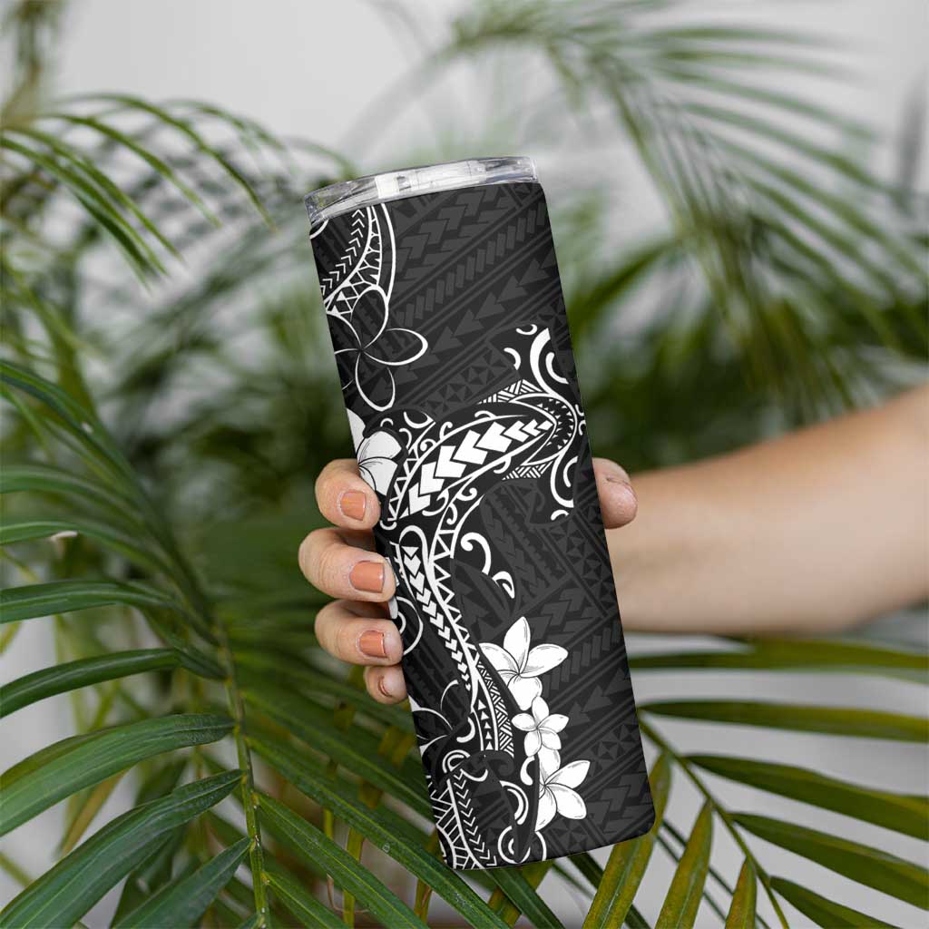 Black Hawaii Skinny Tumbler Hammerhead Shark Tattoo Curve Polynesian - Polynesian Pride