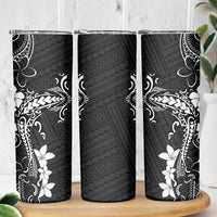 Black Hawaii Skinny Tumbler Hammerhead Shark Tattoo Curve Polynesian - Polynesian Pride