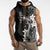 Black Hawaii Sleeveless Zip Hoodie Hammerhead Shark Tattoo Curve Polynesian - Polynesian Pride