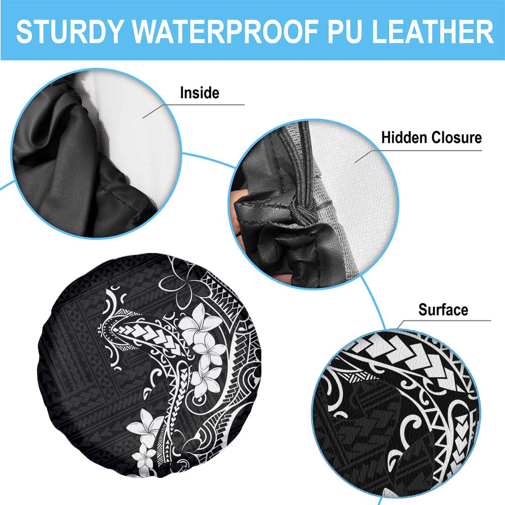 Black Hawaii Spare Tire Cover Hammerhead Shark Tattoo Curve Polynesian - Polynesian Pride