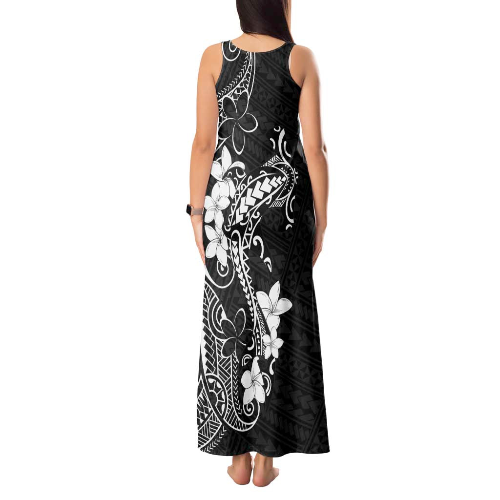 Black Hawaii Tank Maxi Dress Hammerhead Shark Tattoo Curve Polynesian - Polynesian Pride