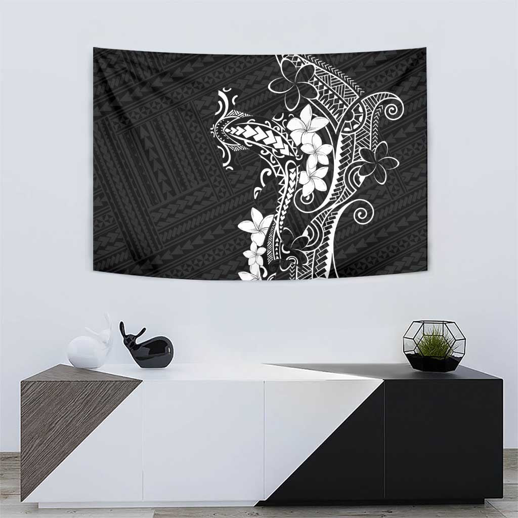 Black Hawaii Tapestry Hammerhead Shark Tattoo Curve Polynesian LT14 - Polynesian Pride