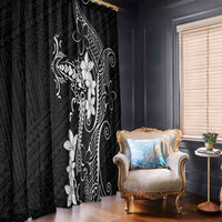 Black Hawaii Window Curtain Hammerhead Shark Tattoo Curve Polynesian LT14 - Polynesian Pride
