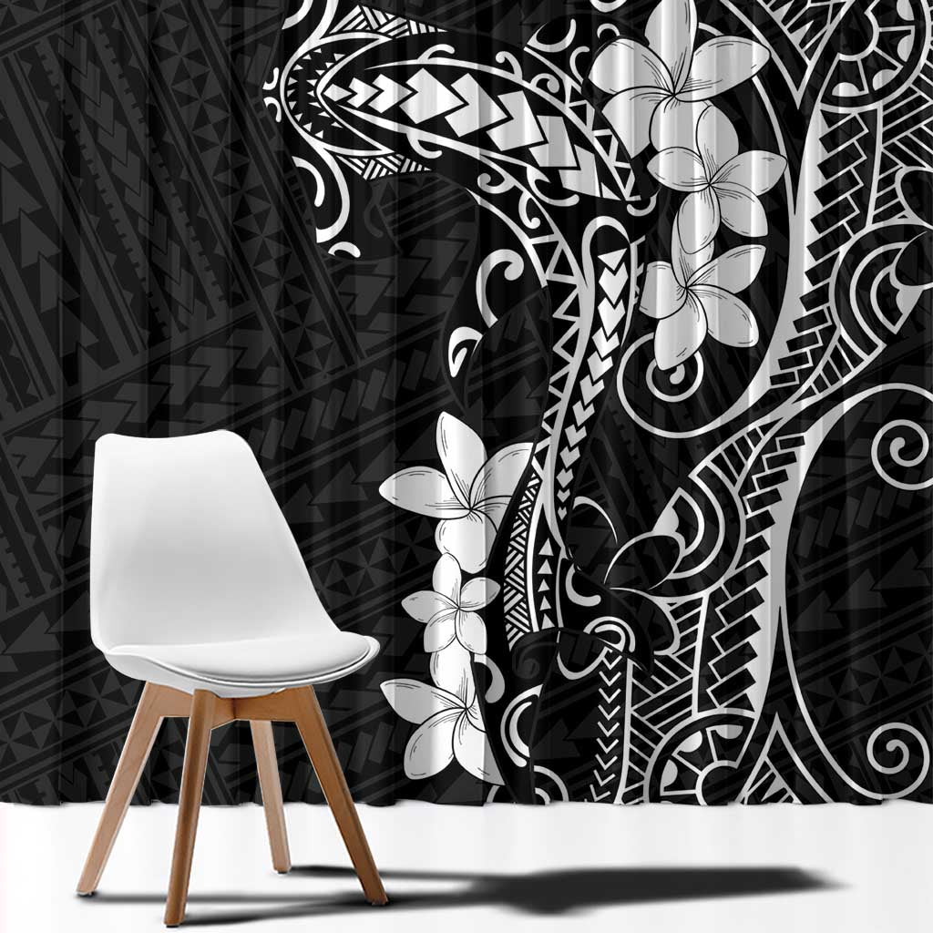 Black Hawaii Window Curtain Hammerhead Shark Tattoo Curve Polynesian LT14 - Polynesian Pride