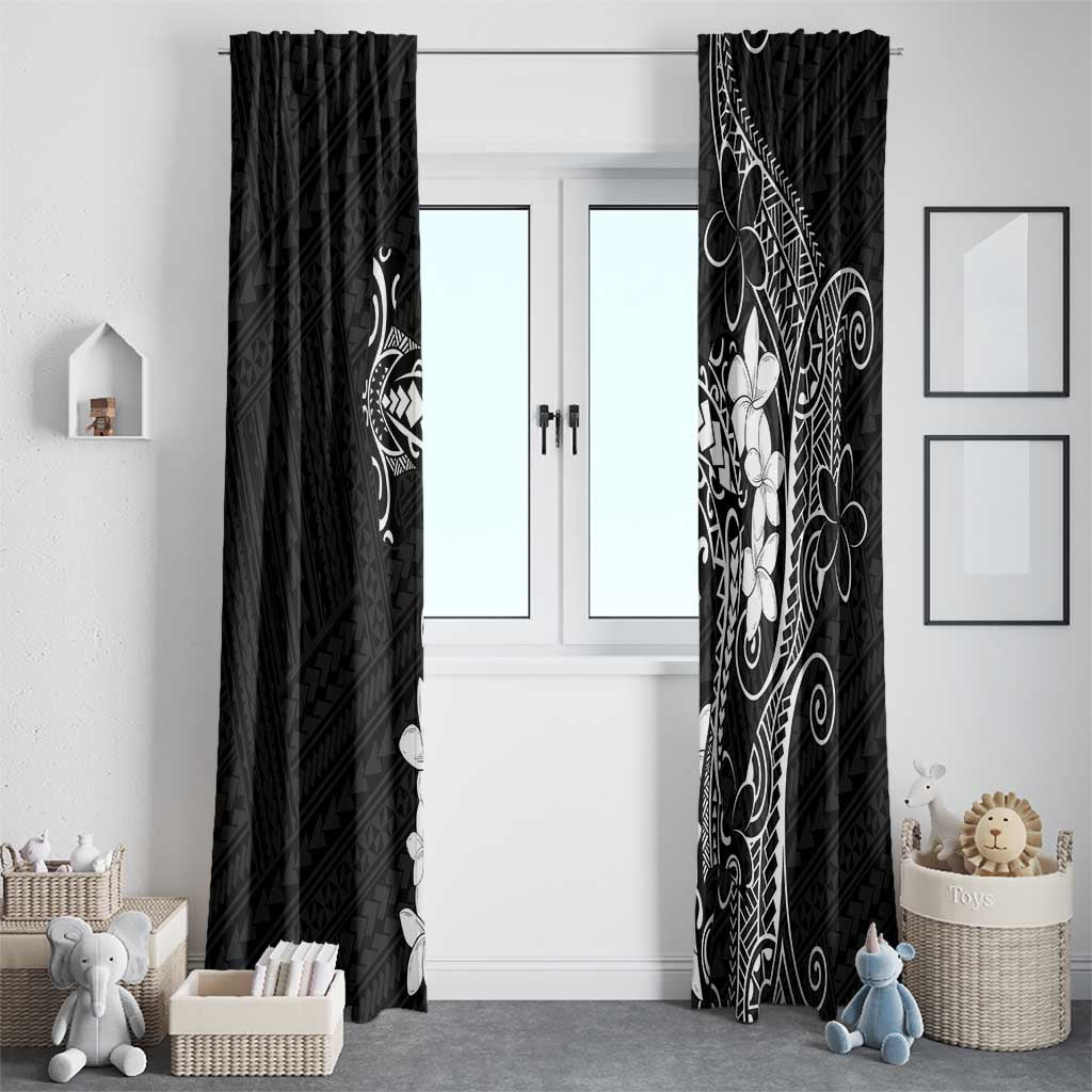 Black Hawaii Window Curtain Hammerhead Shark Tattoo Curve Polynesian LT14 - Polynesian Pride