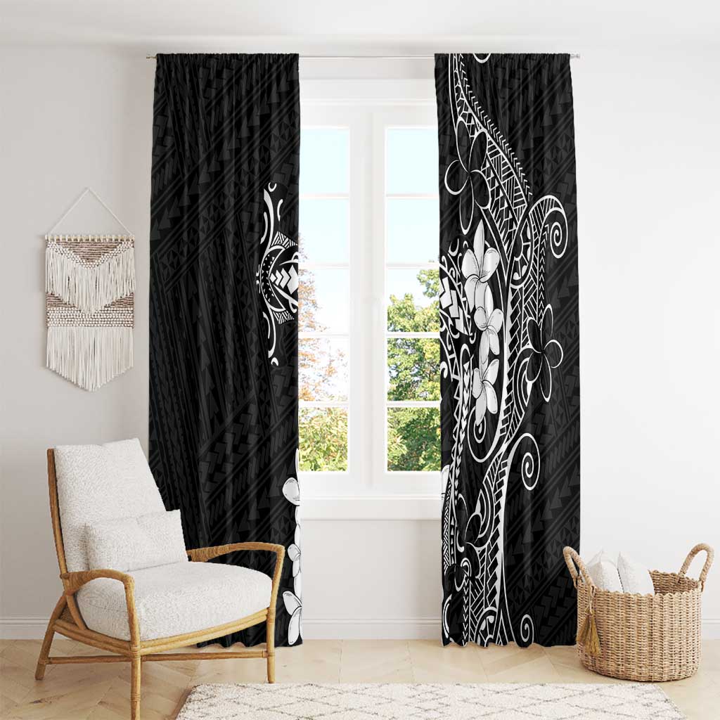 Black Hawaii Window Curtain Hammerhead Shark Tattoo Curve Polynesian LT14 - Polynesian Pride
