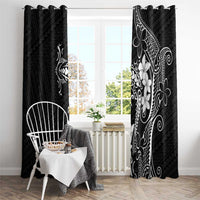 Black Hawaii Window Curtain Hammerhead Shark Tattoo Curve Polynesian LT14 - Polynesian Pride