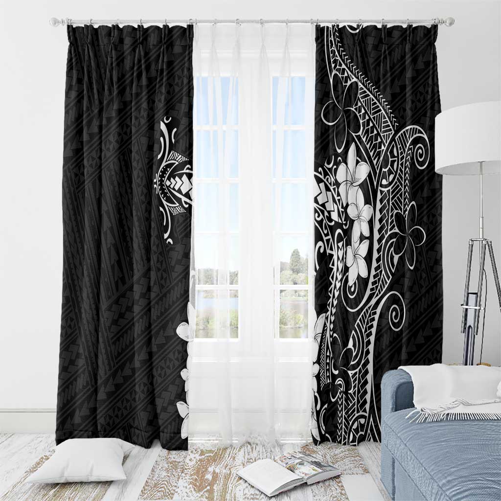 Black Hawaii Window Curtain Hammerhead Shark Tattoo Curve Polynesian LT14 - Polynesian Pride