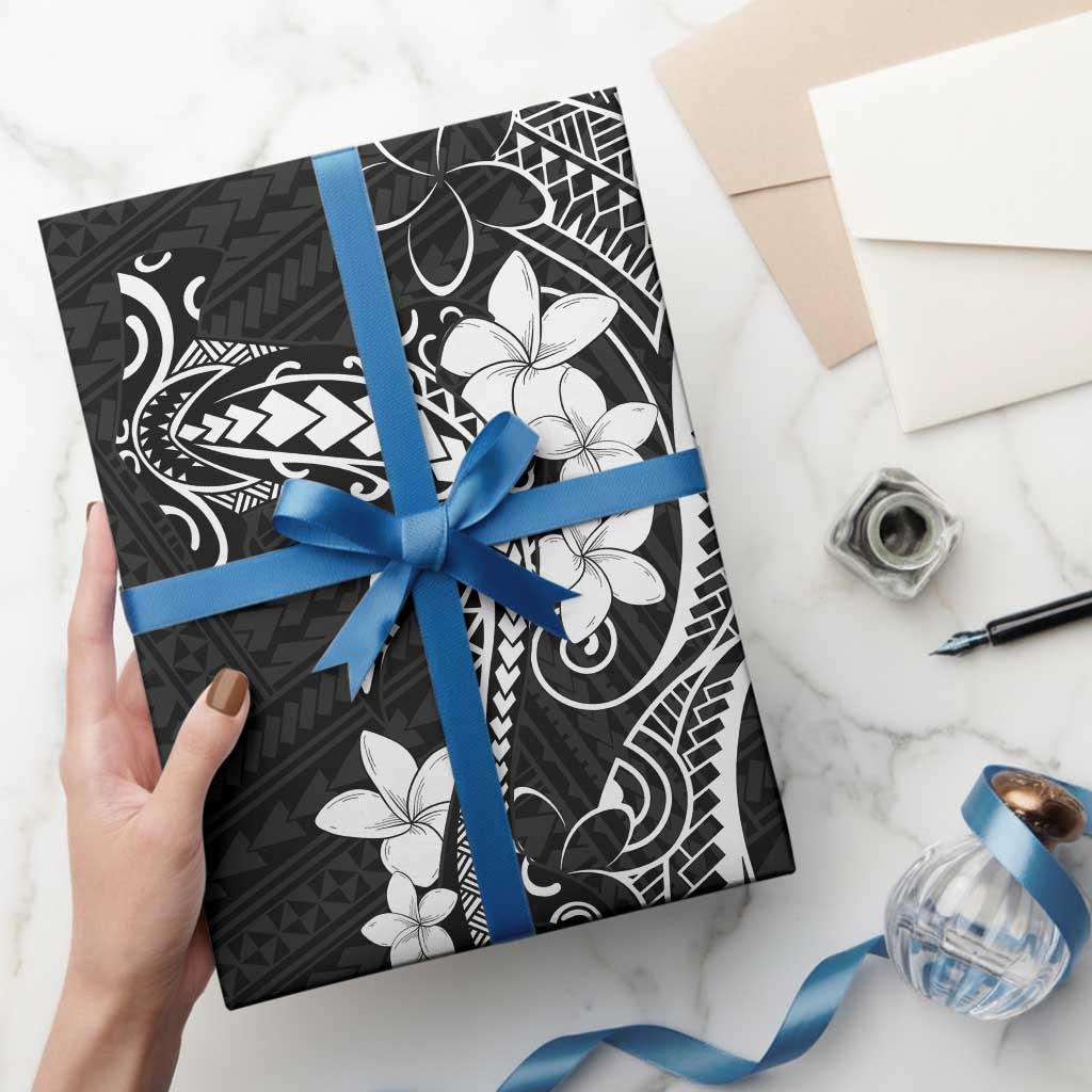 Black Hawaii Wrapping Paper Hammerhead Shark Tattoo Curve Polynesian - Polynesian Pride