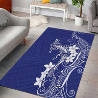Blue Hawaii Area Rug Hammerhead Shark Tattoo Curve Polynesian - Polynesian Pride