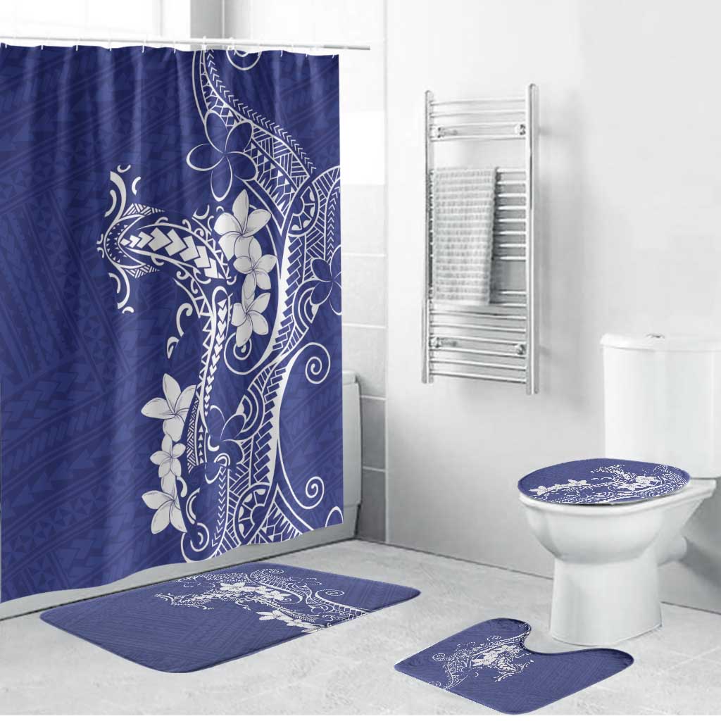 Blue Hawaii Bathroom Set Hammerhead Shark Tattoo Curve Polynesian - Polynesian Pride