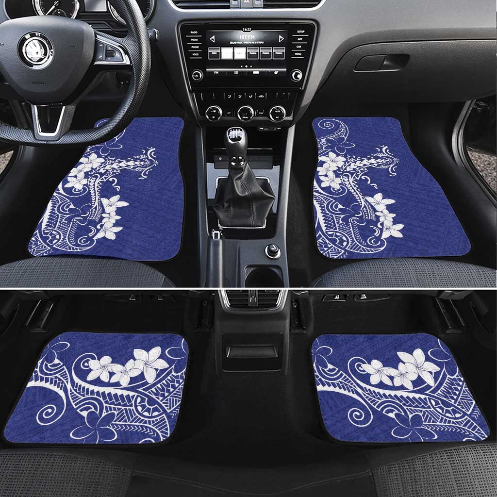 Blue Hawaii Car Mats Hammerhead Shark Tattoo Curve Polynesian - Polynesian Pride