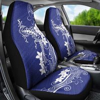 Blue Hawaii Car Seat Cover Hammerhead Shark Tattoo Curve Polynesian - Polynesian Pride