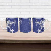 Blue Hawaii Ceramic Mug Hammerhead Shark Tattoo Curve Polynesian - Polynesian Pride